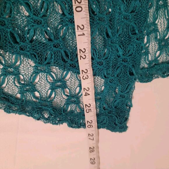 Vintage Lace Womens Top Medium M Floral Green Cottagecore Boho Fairy Tie Front - Picture 6 of 7